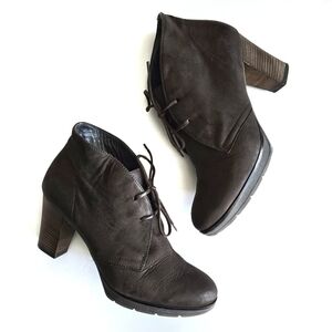 Paul Green Oxford Heeled Brown Leather Size 7 US